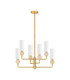 Filomena Multi Arm Pendant Ceiling Light Opal Glossy Brushed Gold LED G9 6x5W-1