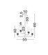 Filomena Multi Arm Pendant Ceiling Light Opal Glossy Brushed Gold LED G9 6x5W-6