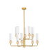 Filomena Multi Arm Pendant Ceiling Light Opal Glossy Brushed Gold LED G9 10x5W-1