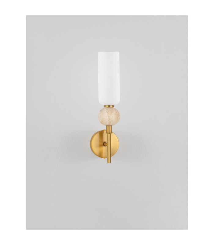 Filomena Candle Wall Lamp Opal Glossy Brushed Gold LED G9 1x5W-3
