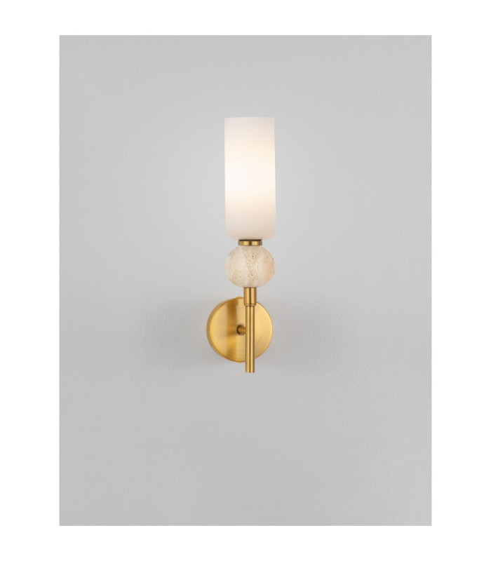 Filomena Candle Wall Lamp Opal Glossy Brushed Gold LED G9 1x5W-4