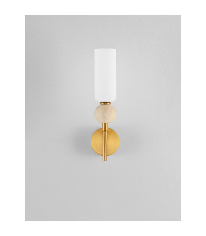 Filomena Candle Wall Lamp Opal Glossy Brushed Gold LED G9 1x5W-6