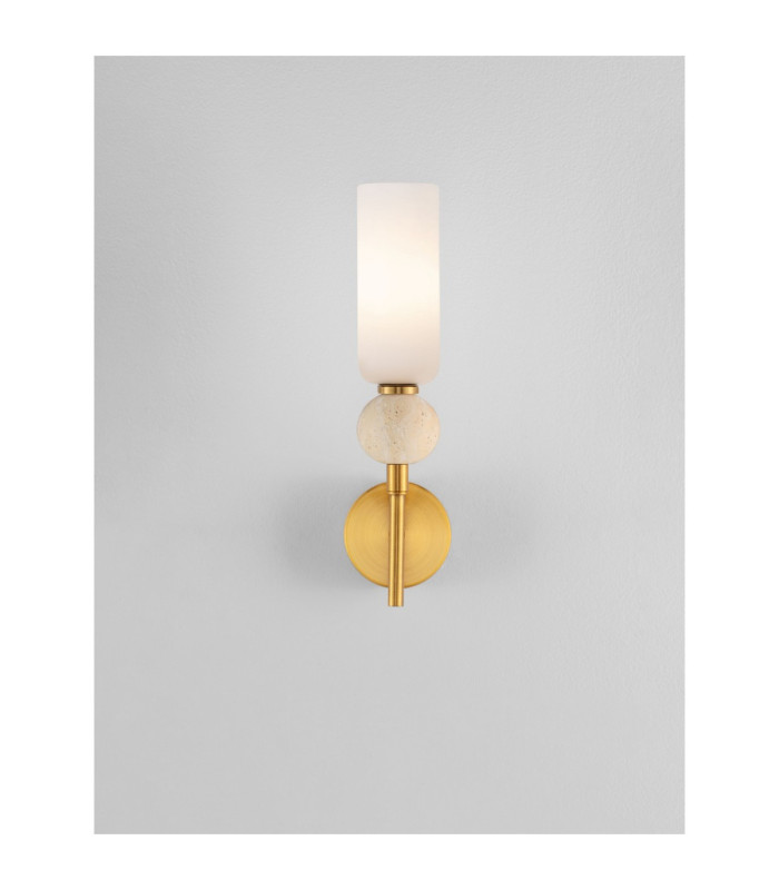 Filomena Candle Wall Lamp Opal Glossy Brushed Gold LED G9 1x5W-7