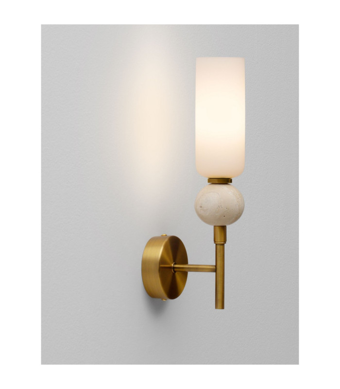 Filomena Candle Wall Lamp Opal Glossy Brushed Gold LED G9 1x5W-8