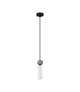 Filomena Slim Pendant Ceiling Light Opal Grey Matt Black LED G9 1x5W-1