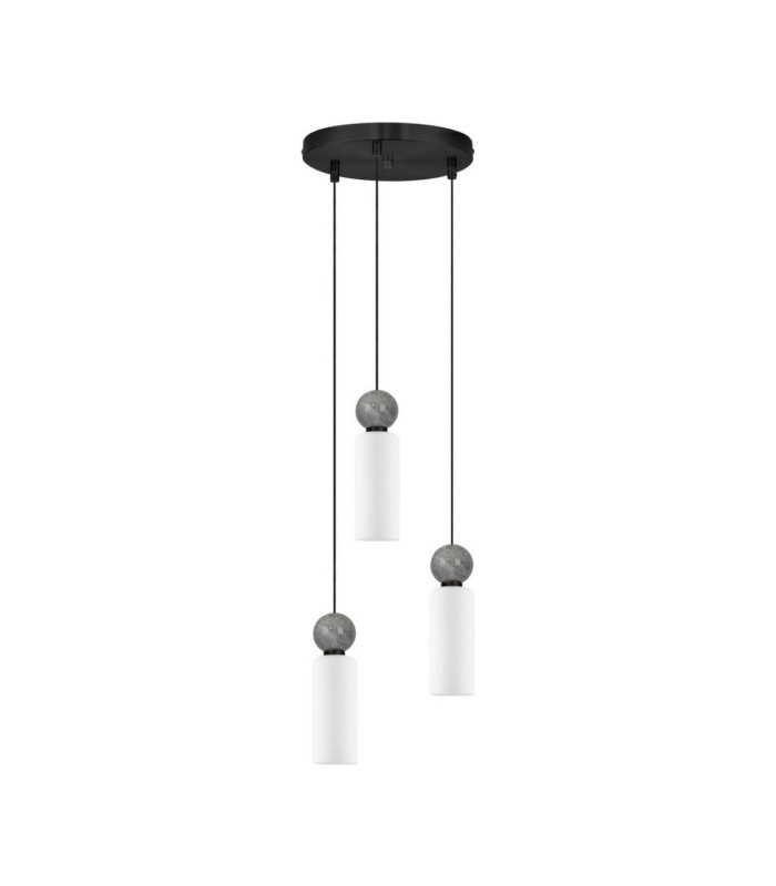 Filomena Cluster Pendant Ceiling Light Opal Grey Matt Black LED G9 3x5W-1