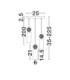 Filomena Cluster Pendant Ceiling Light Opal Grey Matt Black LED G9 3x5W-2