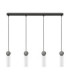 Filomena Bar Pendant Ceiling Light Opal Grey Matt Black LED G9 4x5W-1