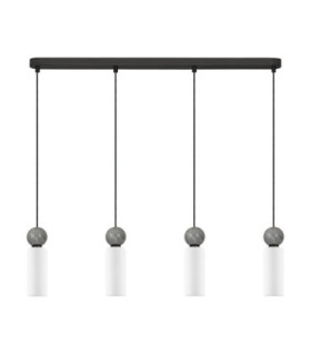 Filomena Bar Pendant Ceiling Light Opal Grey Matt Black LED G9 4x5W-1
