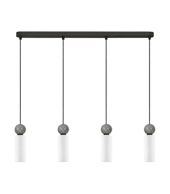 Filomena Bar Pendant Ceiling Light Opal Grey Matt Black LED G9 4x5W-1