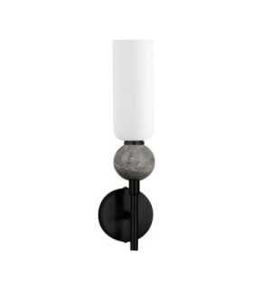Filomena Candle Wall Lamp Opal Grey Matt Black LED G9 1x5W-1