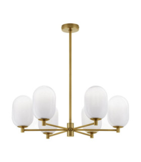 Balor Multi Arm Pendant Ceiling Light White Brass Gold LED G9 6x5W-1