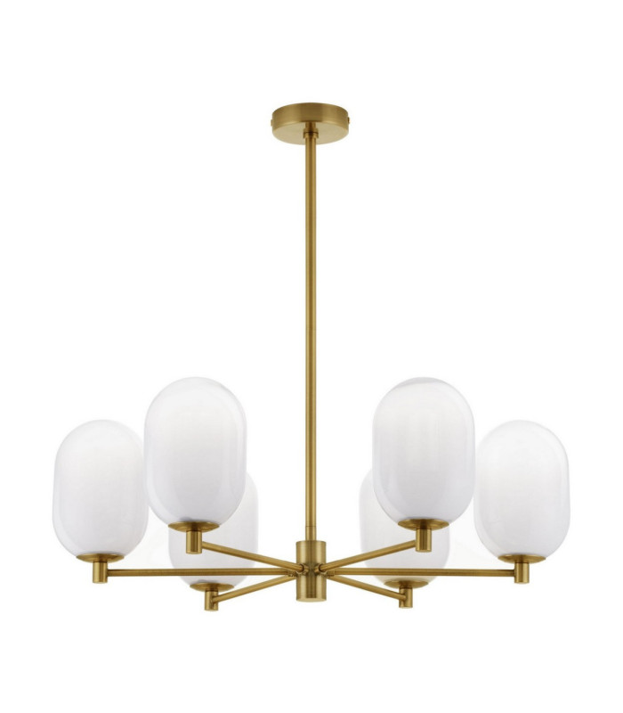 Balor Multi Arm Pendant Ceiling Light White Brass Gold LED G9 6x5W-1