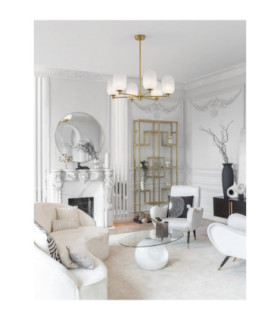 Balor Multi Arm Pendant Ceiling Light White Brass Gold LED G9 6x5W-2