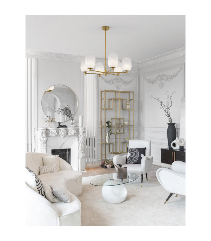 Balor Multi Arm Pendant Ceiling Light White Brass Gold LED G9 6x5W-2