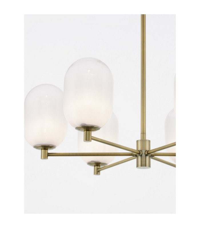 Balor Multi Arm Pendant Ceiling Light White Brass Gold LED G9 6x5W-4