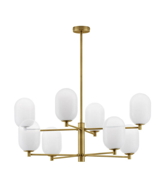 Balor Multi Arm Pendant Ceiling Light White Brass Gold LED G9 8x5W-1