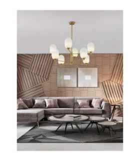 Balor Multi Arm Pendant Ceiling Light White Brass Gold LED G9 8x5W-2