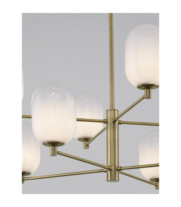 Balor Multi Arm Pendant Ceiling Light White Brass Gold LED G9 8x5W-3