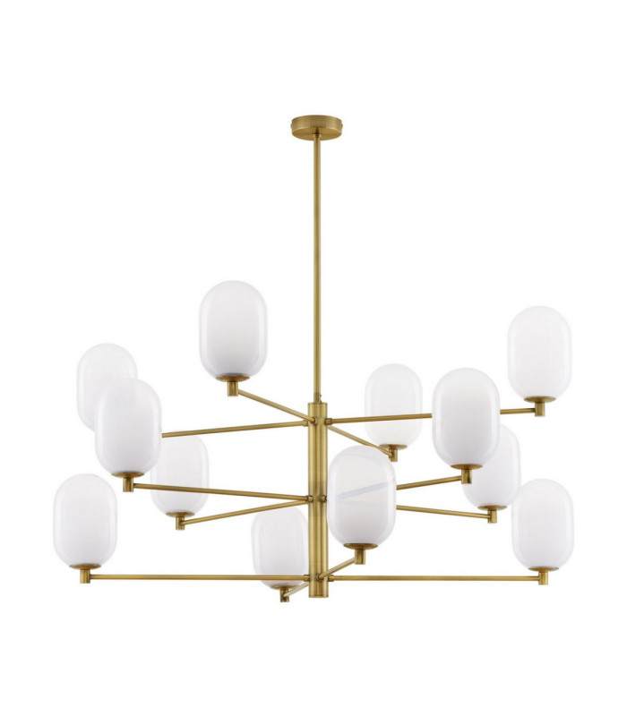 Balor Multi Arm Pendant Ceiling Light White Brass Gold LED G9 12x5W-1