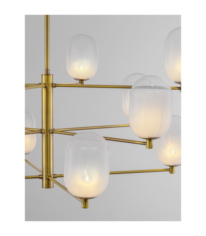 Balor Multi Arm Pendant Ceiling Light White Brass Gold LED G9 12x5W-2