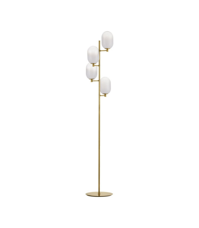 Balor Multi Arm Floor Lamp White Brass Gold LED G9 4x5W-1
