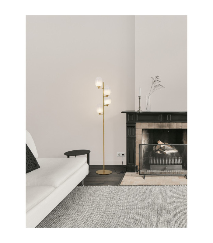 Balor Multi Arm Floor Lamp White Brass Gold LED G9 4x5W-2