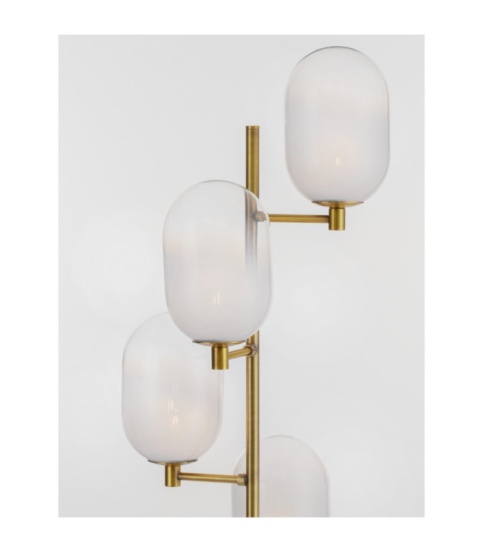 Balor Multi Arm Floor Lamp White Brass Gold LED G9 4x5W-5