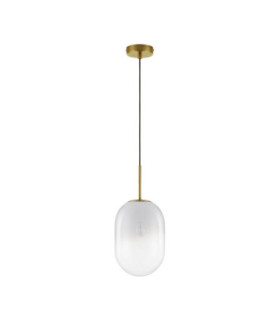 Chrysi 18cm Globe Pendant Ceiling Light White Brass Gold E14 1x5W-1