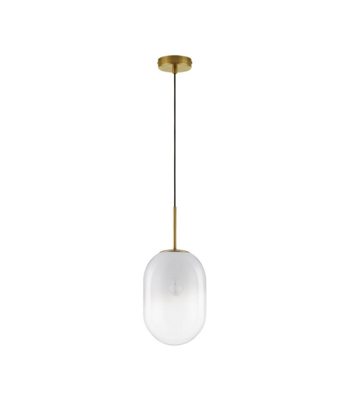 Chrysi 18cm Globe Pendant Ceiling Light White Brass Gold E14 1x5W-1