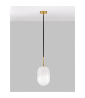 Chrysi 18cm Globe Pendant Ceiling Light White Brass Gold E14 1x5W-2