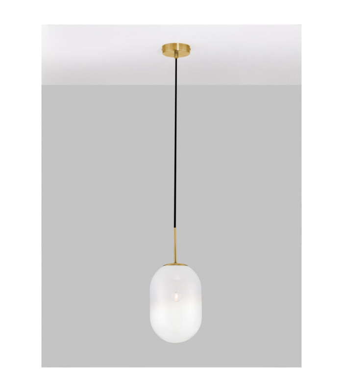 Chrysi 18cm Globe Pendant Ceiling Light White Brass Gold E14 1x5W-2