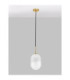 Chrysi 18cm Globe Pendant Ceiling Light White Brass Gold E14 1x5W-3