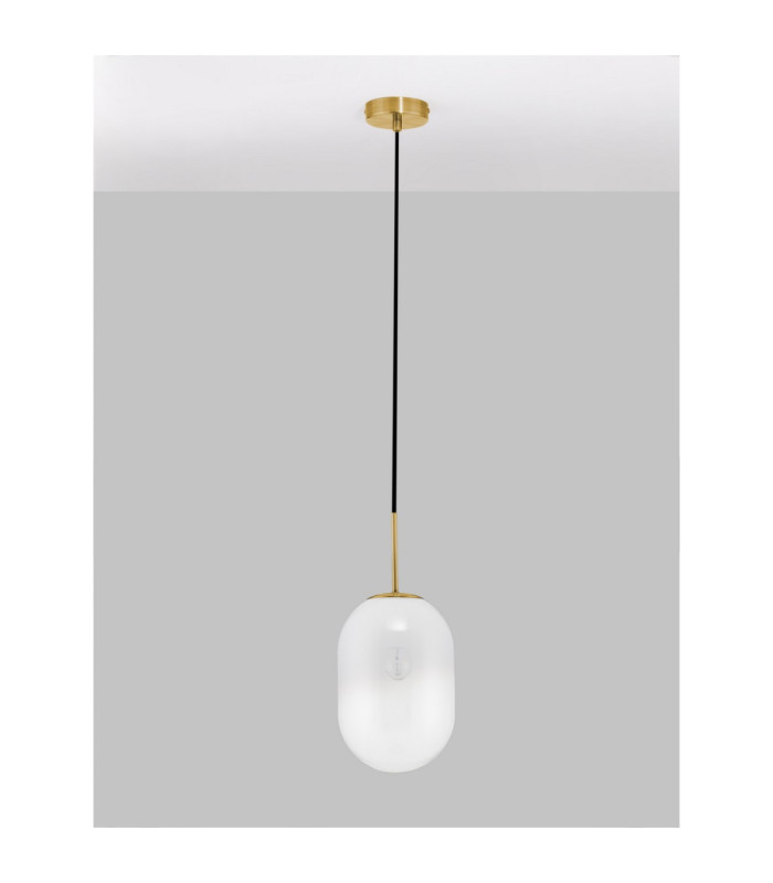 Chrysi 18cm Globe Pendant Ceiling Light White Brass Gold E14 1x5W-3