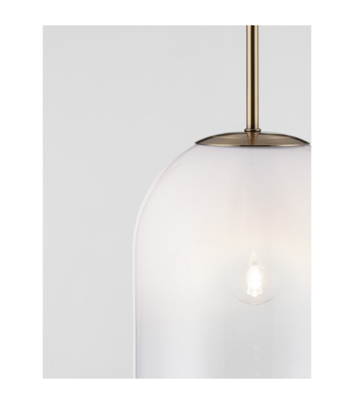 Chrysi 18cm Globe Pendant Ceiling Light White Brass Gold E14 1x5W-4