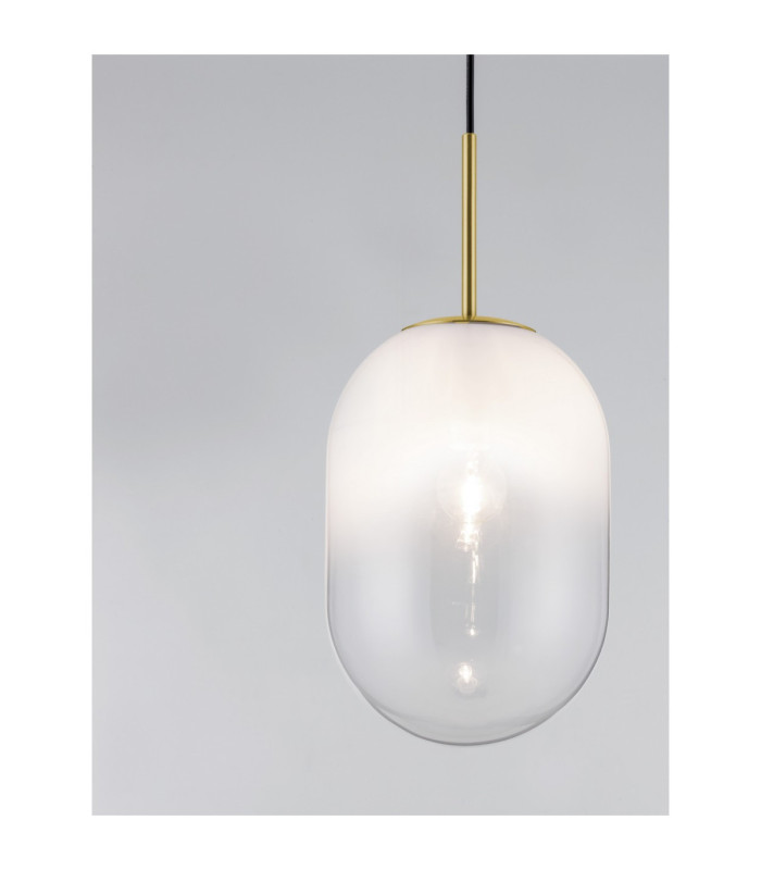 Chrysi 18cm Globe Pendant Ceiling Light White Brass Gold E14 1x5W-5