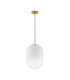 Chrysi 24cm Globe Pendant Ceiling Light White Brass Gold E14 1x5W-1