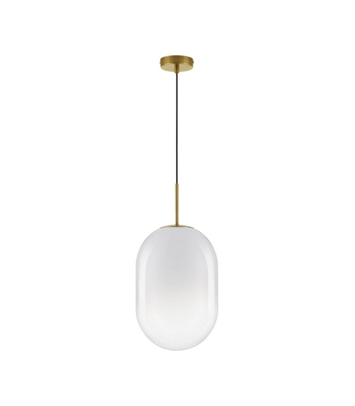 Chrysi 24cm Globe Pendant Ceiling Light White Brass Gold E14 1x5W-1