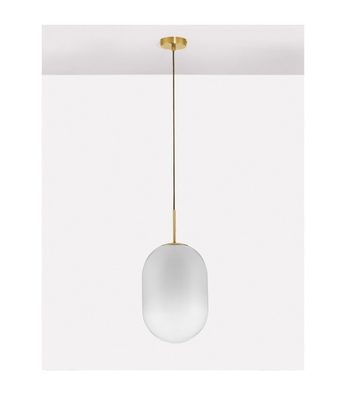 Chrysi 24cm Globe Pendant Ceiling Light White Brass Gold E14 1x5W-3