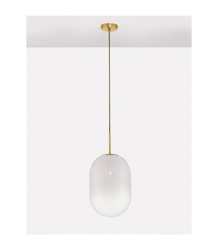 Chrysi 24cm Globe Pendant Ceiling Light White Brass Gold E14 1x5W-4