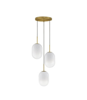 Chrysi Cluster Pendant Ceiling Light White Brass Gold E14 3x5W-1