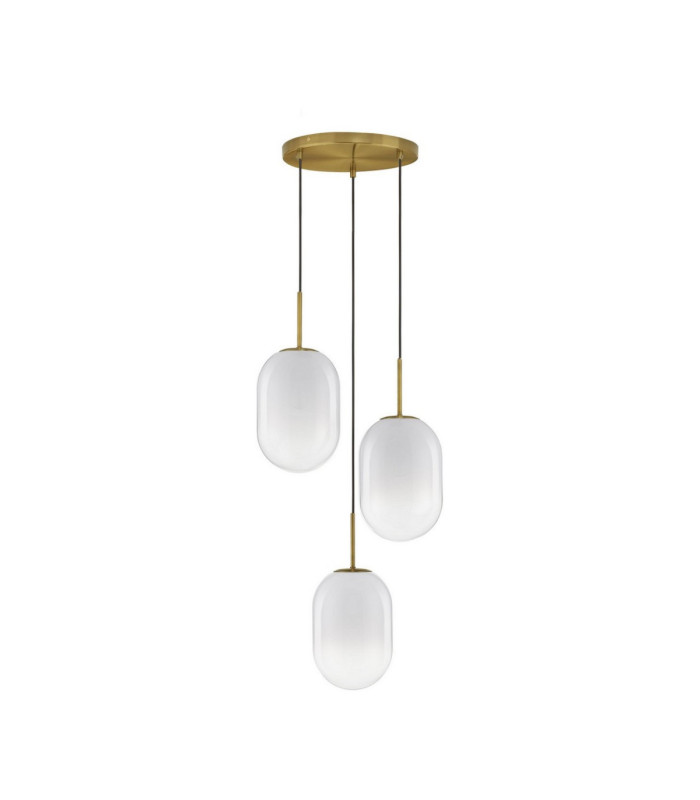Chrysi Cluster Pendant Ceiling Light White Brass Gold E14 3x5W-1