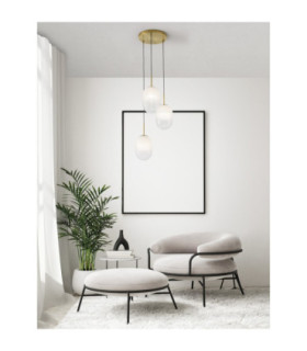 Chrysi Cluster Pendant Ceiling Light White Brass Gold E14 3x5W-2