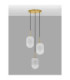 Chrysi Cluster Pendant Ceiling Light White Brass Gold E14 3x5W-3