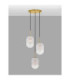 Chrysi Cluster Pendant Ceiling Light White Brass Gold E14 3x5W-4