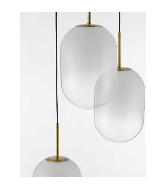 Chrysi Cluster Pendant Ceiling Light White Brass Gold E14 3x5W-5