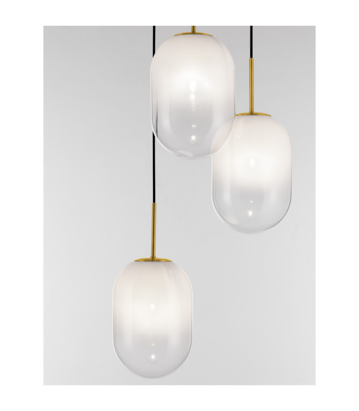 Chrysi Cluster Pendant Ceiling Light White Brass Gold E14 3x5W-6