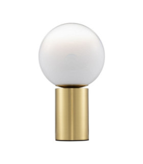 Vita Globe Table Lamp White Brass Gold E27 1x12W-1