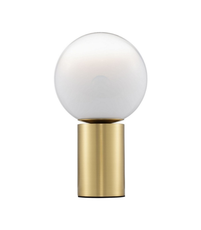 Vita Globe Table Lamp White Brass Gold E27 1x12W-1