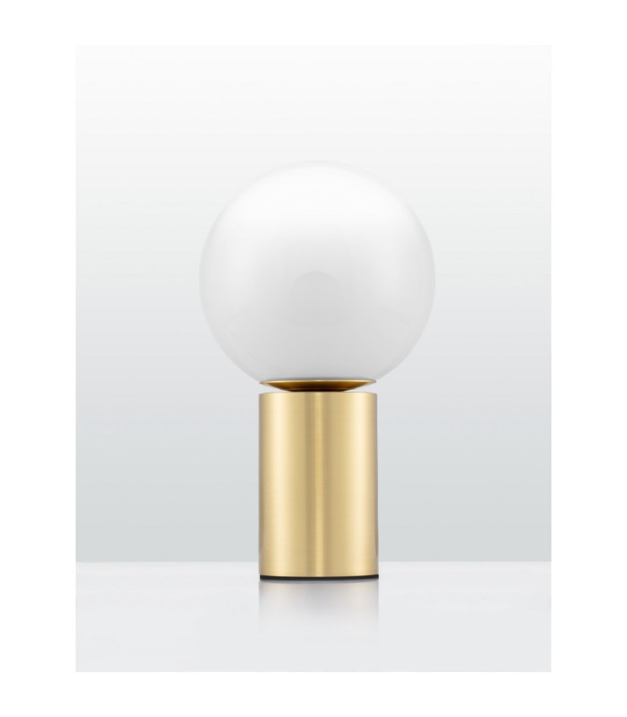 Vita Globe Table Lamp White Brass Gold E27 1x12W-3